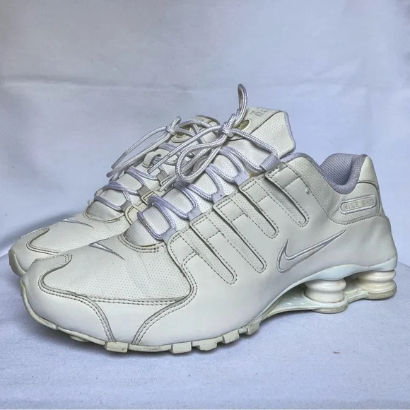 Nike Shox NZ Running Athletic White Leather Shoes 378341-128 - Picture 2 of 9